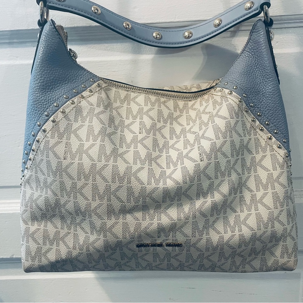 Michael Kors Blue and White Shoulder Bag